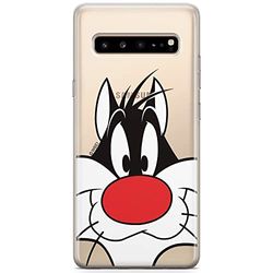 ERT GROUP Custodia per Samsung S10 5G originale e ufficiale Looney Tunes modello Looney Tunes 001 perfettamente adattata alla forma del telefono cellulare, parzialmente trasparente