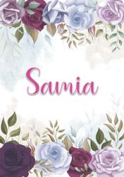Samia: Carnet de notes A5 | Prénom personnalisé Samia | Cadeau d'anniversaire pour fille, femme, maman, copine, sœur ... | Décoration florale | 120 pages lignée, Petit Format A5 (14.8 x 21 cm)