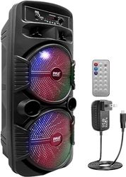 Pyle, Portable PA Speaker, Bluetooth - Loudspeakers, 600W Rechargeable - Outdoor Bluetooth Speaker, Pa System, Dj Speakers w/Recording Function, Mic Input, Party Lights, USB/SD, Remote