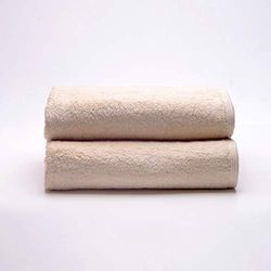 Sancarlos - Lot de 2 Serviettes Ocean Lavabo, Couleur Beige, 100% Coton, 550 g/m²