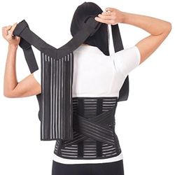Correcteur De Posture + Ceinture Lombaire Deux en Un/Respirant Maintien Du Dos et Épaules LUX Support dorsale clavicule réglable orthopédique Haut et bas du dos Soulagement de la douleur Large