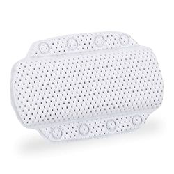 Relaxdays Pillow, Non-slip Bathing Cushion With Suction Cups, Wellness, Head & Neck Support, White, Foam