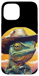 Saddle Up with This Cowboy Chameleon for Reptiles Lovers Case for iPhone 15