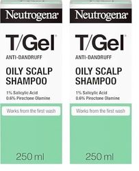 Neutrogena T/Gel Anti-Dandruff Shampoo for Oily Scalp, Fresh Jasmine, 250 ml (Pack of 2)