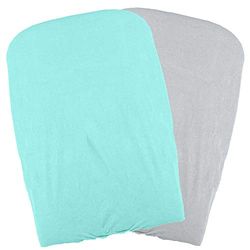 Domiva Set met 2 hoezen voor wikkelonderlegger, aqua/parels, groen, 2 stuks