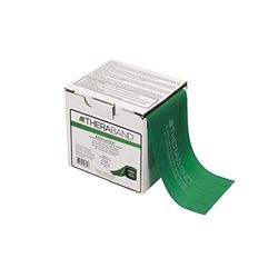 TheraBand Latexvrije weerstandsband voor pilates, thuisgym, revalidatie, professionele fysiotherapie en fitnessuitrusting, weerstandstraining, 22,9 meter, groen, zwaar