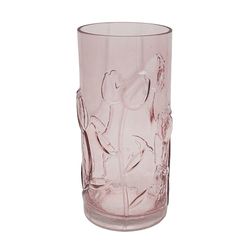 Lesser & Pavey Pink Floral Glass Vase Small Florenze Glass Flower Vase for Home & Office | Glass Vases for Flowers & Home Decor | Ideal Vases Centerpiece for Living Room and Fresh & Artificial Flower