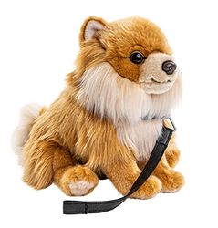 Uni-Toys - szpic karłowaty z lnu, siedzący - 23 cm (wysokość) - pies - pluszowe zwierzątko pluszowe, maskotka