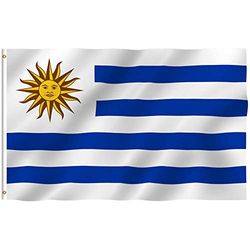 SHATCHI Grand Drapeau National de l'Uruguay 1,5 x 0,9 m de qualité supérieure avec œillets en métal pour Supporters uruguayens d'événement de Football, Accessoire de fête, Rugby Sports, Polyester