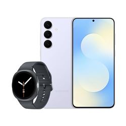 Samsung Galaxy S25 FE + Watch8, AI Smartphone, Slim 7.4mm Frame, 6.7" FHD Display, 50MP Camera, 512GB Storage, 8GB Memory, 4900 mAh Battery, Icy Blue, 3 Year Extended Warranty (UK Version)