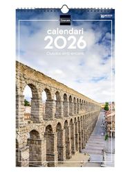 Finocam - Wall Calendar 2026 25x40 cm Month View January - December 2026 + Sep.- Dec. 2025 (4 months) reduced | Calendar 2026 | Images Cities - Catalan