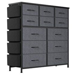 Baloveby Cómoda Armario 12 cajones de Tela con Asas, Marco de Metal, Armario de Almacenamiento para Dormitorio, habitación de los niños, Armario, Pasillo, Entrada