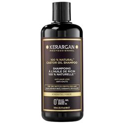 Kerargan - Shampoing Anti-Chute à l'Huile de Ricin - Fortifie & Favorise la Croissance - Cheveux Secs et Cassants - Enrichi en Kératine, Huile d'Argan, Aloe Vera - Sans sulfate, OGM, silicone - 500ml