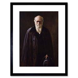 Wee Blue Coo Painting Collier Portrait Scientist Charles Darwin Framed Wall Art Print