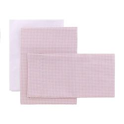 Cambrass - Mini-lakens 3 stuks 80 x 120 x 1 cm Vichy10 roze