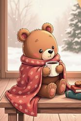 Cozy Winter Cute Bear: 120 Pages | 6 x 9 inches | Cute Aesthetic Lined Journal