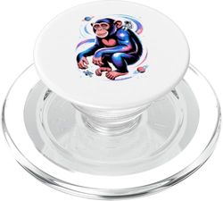Astronauta En Chimpancé Galáctico Con Estrellas Y Planetas PopSockets PopGrip para MagSafe