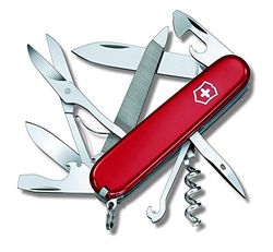 Victorinox Taschenmesser Mountaineer (18 Funktionen, Schere, Klinge, Schraubendreher, Metallsäge mit Feile) rot