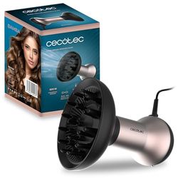 Cecotec Asciugacapelli con diffusore IoniCare MagiCurls Black. 800W, 3 temperature, 2 velocità, tecnologia agli ioni per eliminare l'effetto crespo, diffusore a 17 punte, cavo girevole da 1,6 m a 360°