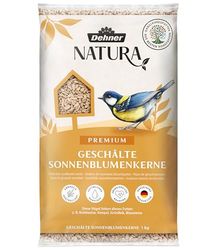 Dehner Natura Premium Mangime per Uccelli Selvatici, Semi di Girasole sbucciati, 1 kg
