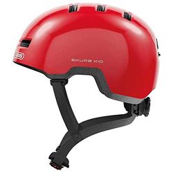 ABUS kinderhelm Skurb Kid - robuuste fietshelm in skaterlook met ruimte voor een vlecht of staart in diverse designs - voor meisjes en jongens - Rood, maat S