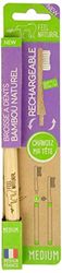 Cepillo de dientes de bambú Feel Natural con cabezal recargable, tamaño mediano