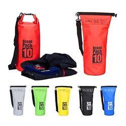 Relaxdays Ocean Pack, 10 Liter, waterdicht, lichtgewicht, zeilen, op de boot, Dry Bag, outdoor droogtas, rood