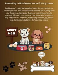 Paws & Play: A Notebook & Journal for Dog Lovers: 120 Lined Pages with Dog-Themed Designs, Changing Every 20 Pages – Inspirational Quotes on Front and Back Cover