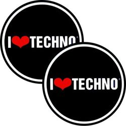 slipmat-Factory I Love Techno Slipmat, 2 Stuk