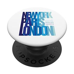 Summer Holiday Travel Lovers Shirts, New York Paris London PopSockets PopGrip Intercambiable