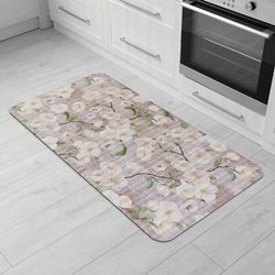 Comart, Tapis Austin, pour Cuisine et Couloir, Tapis en Polyester, imprimé, imperméable et antidérapant, décoration Florale, 50 x 100 cm, Lavable en Machine, résistant, fabriqué en Italie