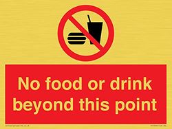 Panneau « No food or drink beyond this point » - 200 x 150 mm - A5L
