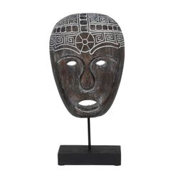 BigBuy Home Brun dekorativ figur mask 24 x 12 x 46 cm