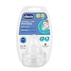 Chicco Tétine Physiologique Anti-Coliques Silicone Flux Lent 0+ Mois 2 Pièces 2 Unités