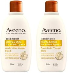 Aveeno Clarify and Shine Apple Cider Vinegar Scalp Soothing Conditioner for all Hair Types 300ml (Pack of 2)