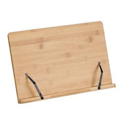 Relaxdays kookboekstandaard, bamboe, 7 standen, inklapbaar, H x B: 24,5 x 39 cm, houder voor boeken & tablets, natuur