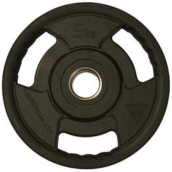 Hit Fitness Unisex vuxen gummi radial olympisk viktskivor | 5 kg, svart, 33 cm diameter