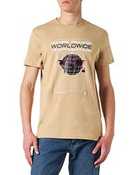 4F Heren T-shirt TSM029 Light Brown, XXL voor heren, Lichtbruin, XXL