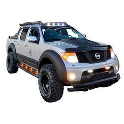 Oneway Jeu d'élargisseurs d'aile compatible avec Nissan Navara D40 Facelift 2010-2014 - Noir mat