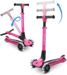 Hurtle Monopattino a 3 Ruote, Monopattino Bambino e Bambina da 3 Anni, Monopattino a Spinta, Monopattino in Altezza a Tre, Scooter per Bambini con Ruote Bianche a LED