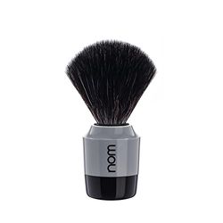 nom Marten Vegan Black Fibre Shaving Brush (Handle: Grey)