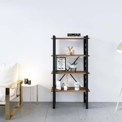 Homemania Library Line, Metall, 70 x 35 x 150 cm, Svart, Trä, 70 x 35 x 150