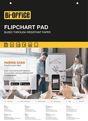 Bi-Office Bloc de papel para Pizarra Rotafolios, A1, Cuadriculado, 20 Hojas por Bloc, con perforación, 70 g/m², Paquete de 5 Bloques