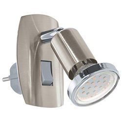 Eglo MINI 4 - Candeeiro (escovado, quarto, interior, GU10, LED, 2,5 W) cromado