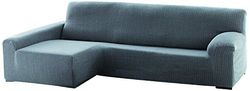 Dam Sofa Überwurf Chaise Longue 240 cm. links Frontalsicht - Fb. 06-grau