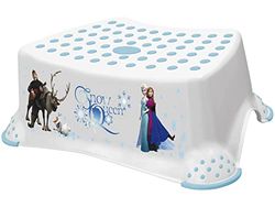 LULABI DISNEY FROZEN Taburete antideslizante para niños de Frozen, escalón, peldaño de Disney, reposapiés, muebles y accesorios para habitación infantil, estable, seguro y resistente, Blanco