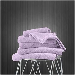 GC GAVENO CAVAILIA Lot de 2 draps de Bain en Coton égyptien, Motif Triangle géométrique Triangulaire, Super Doux et Absorbant, Lavande, Serviette de Toilette