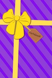 Christmas Notebook Collection – Purple Stripes with Yellow Bow | 6x9 Inch Vertical, 120 Pages, Lined Notebook: Sophisticated and Festive Holiday Journal for Every Occasion