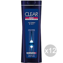 Clear Set med 12 schampo anti-mjäll Action 2-i-1 Normali Ml250 hårvård flerfärgad