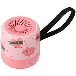 Mr. Wonderful Mini altoparlante Bluetooth senza fili con design del marchio Hearts con 3-4 ore di autonomia. Colore rosa